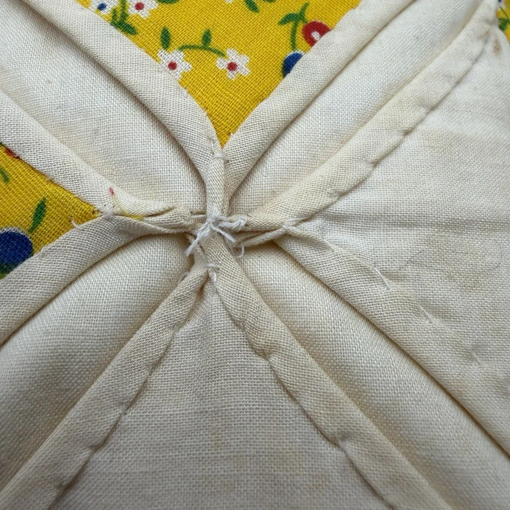 Cathedral Window Quilt Pattern Throw Pillow Handmade 12
